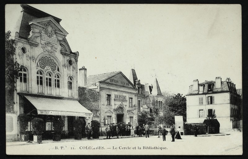 Carte postale ancienne Le Cercle et la Bibliothèque à Colombes