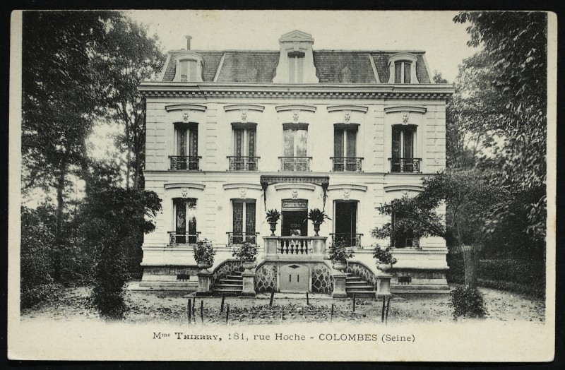 Carte postale ancienne [Maison de] Mme Thierry, 181 rue Hoche à Colombes