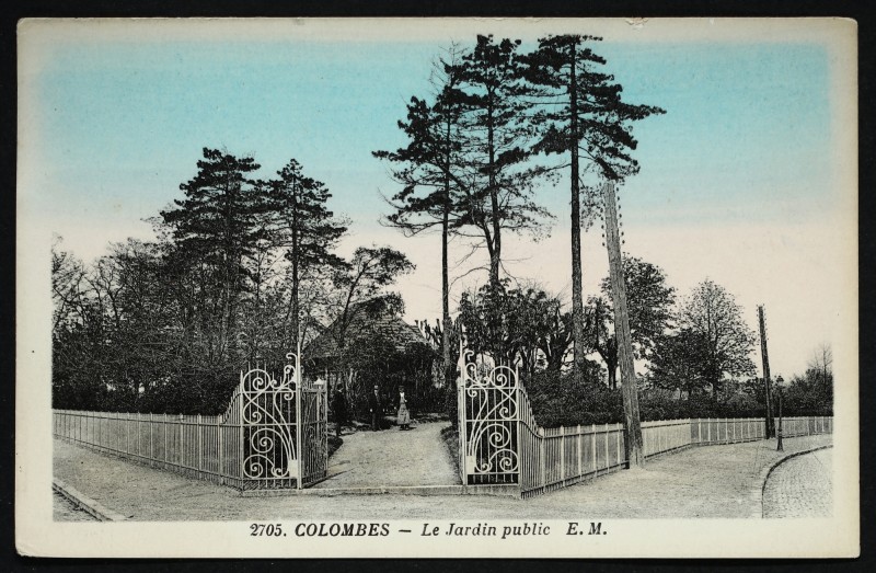 Carte postale ancienne Le Jardin public à Colombes
