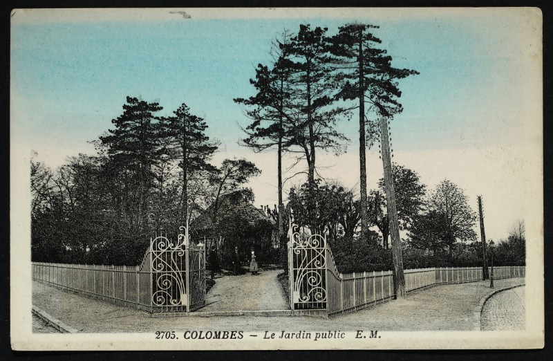 Carte postale ancienne Le Jardin public à Colombes