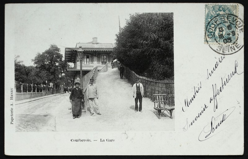 Carte postale ancienne Courbevoie - Gare à Courbevoie
