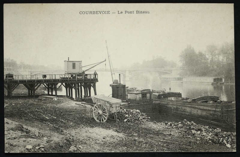 Carte postale ancienne Le Pont Bineau à Courbevoie