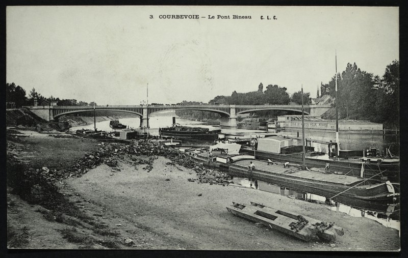 Carte postale ancienne Le Pont Bineau à Courbevoie