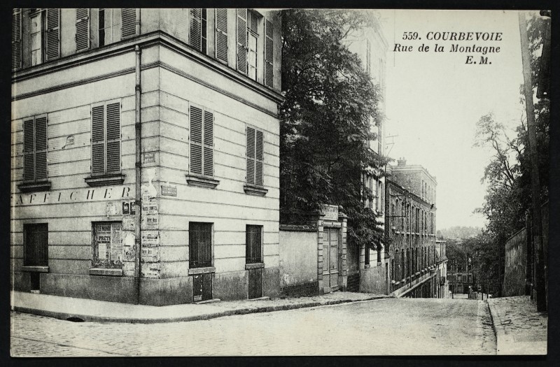 Carte postale ancienne Rue de la Montagne à Courbevoie