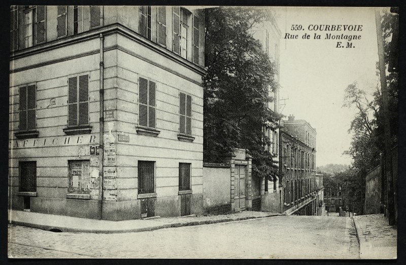 Carte postale ancienne Rue de la Montagne à Courbevoie