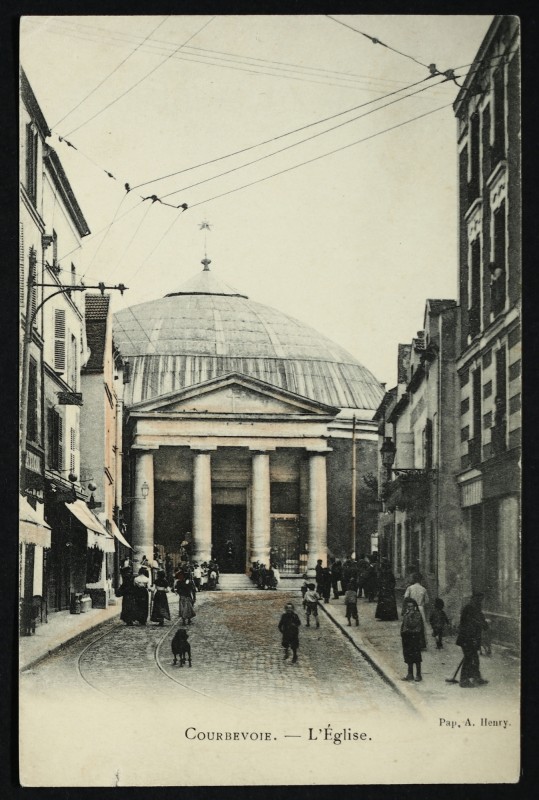 Carte postale ancienne L'Eglise à Courbevoie