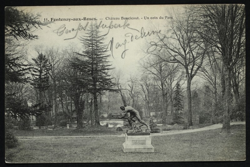 Carte postale ancienne Château Boucicaut - Un coin du parc à Fontenay-aux-Roses