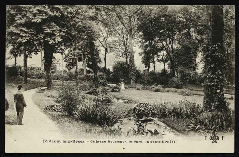 Carte postale ancienne Château Boucicaut, le Parc, la petite Rivière à Fontenay-aux-Roses