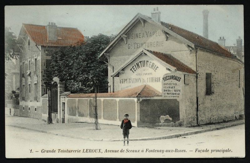 Carte postale ancienne Grande teinturerie Leroux, Avenue de Sceaux - Façade principale à Fontenay-aux-Roses