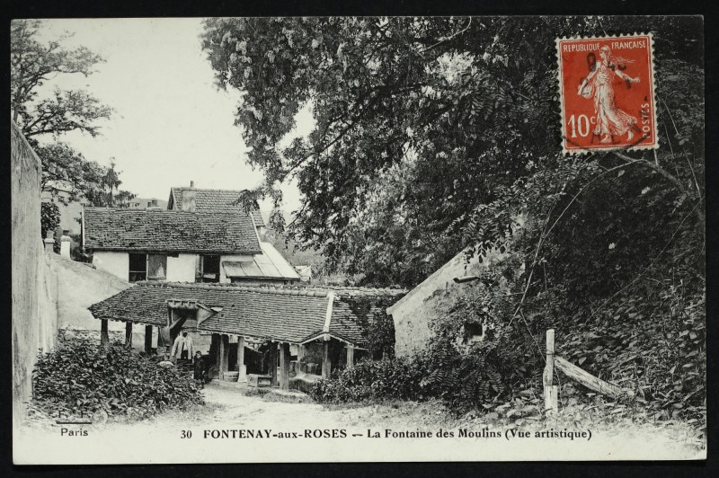 Carte postale ancienne La Fontaine des Moulins (Vue artistique) à Fontenay-aux-Roses