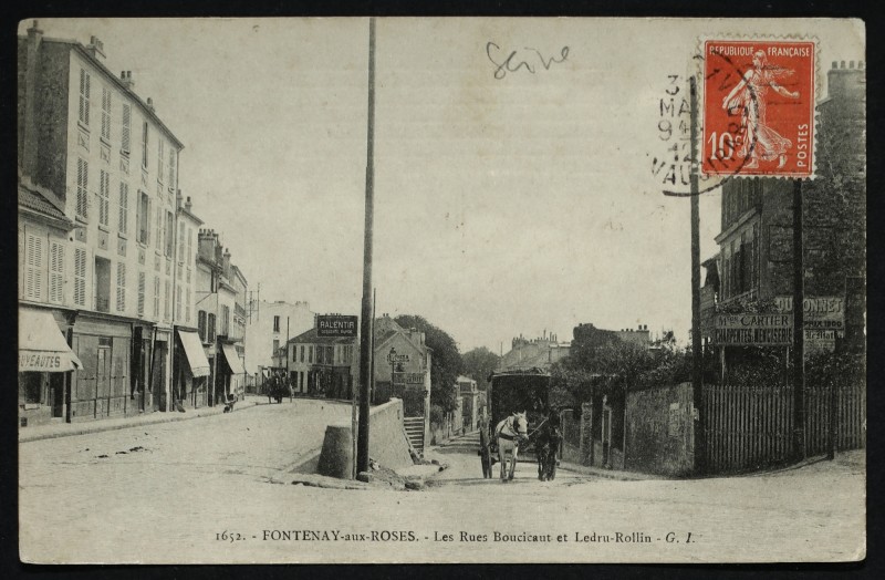 Carte postale ancienne Les Rues Boucicaut et Ledru-Rollin à Fontenay-aux-Roses