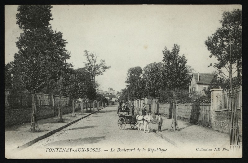 Carte postale ancienne Le Boulevard de la République à Fontenay-aux-Roses