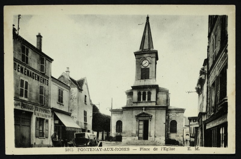 Carte postale ancienne Place de l'Eglise à Fontenay-aux-Roses