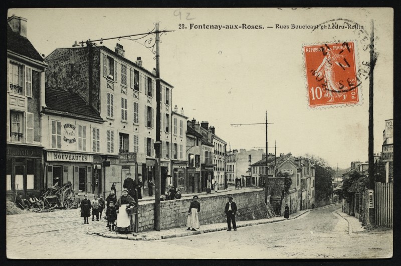 Carte postale ancienne Rues Boucicaut et Ledru-Rollin à Fontenay-aux-Roses
