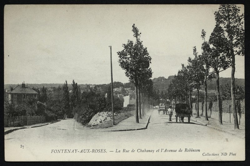 Carte postale ancienne La Rue de Chabanay et l'Avenue de Robinson à Fontenay-aux-Roses