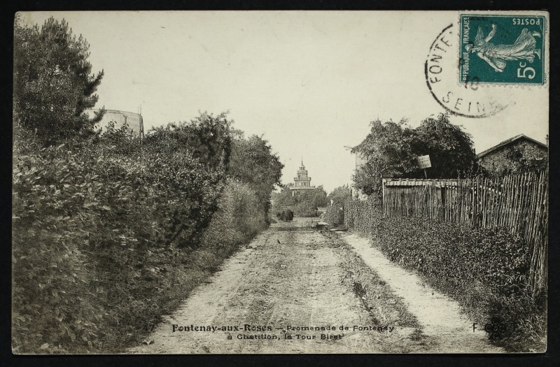 Carte postale ancienne Promenade de Fontenay à Châtillon, la Tour Biret à Fontenay-aux-Roses
