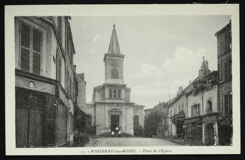 Carte postale ancienne Place de l'Eglise à Fontenay-aux-Roses