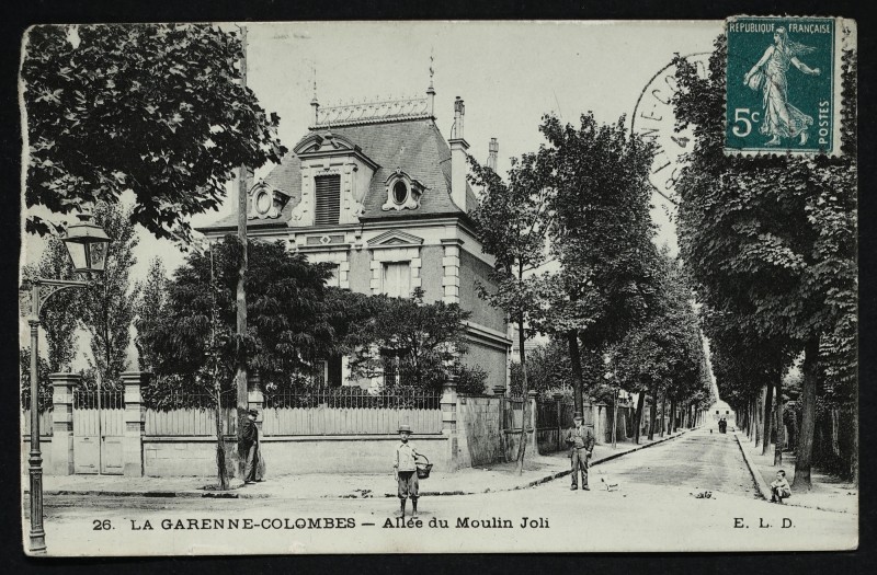 Carte postale ancienne Allée du Moulin Joli à Colombes