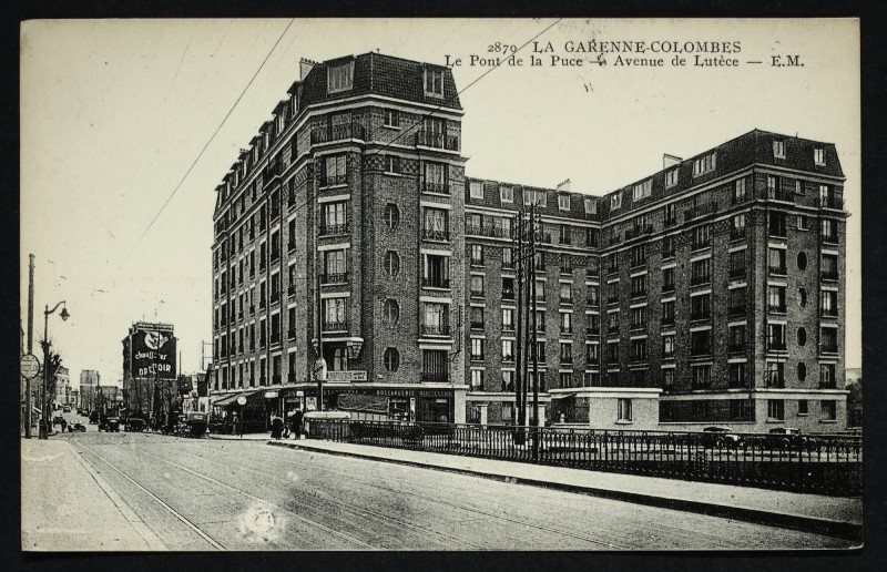 Carte postale ancienne Le Pont de la Puce - Avenue de Lutèce à Colombes