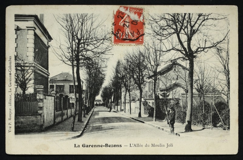 Carte postale ancienne L'Allée du Moulin Joli à Colombes