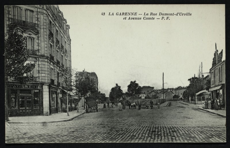 Carte postale ancienne La Rue Dumont-D'Urville et Avenue Comte à La Garenne-Colombes