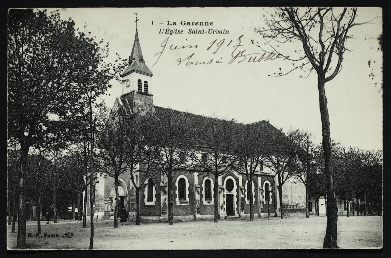 Carte postale ancienne L'Eglise à La Garenne-Colombes