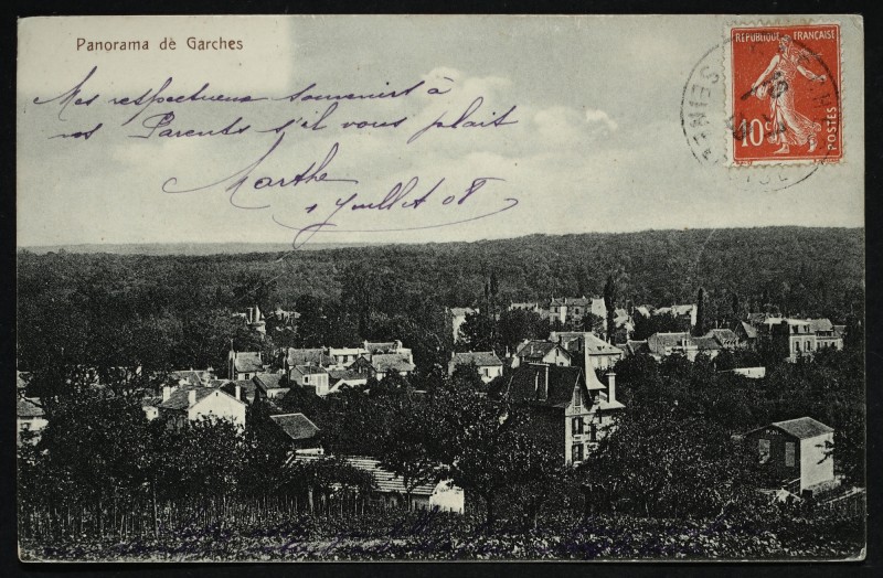 Carte postale ancienne Panorama de Garches à Garches