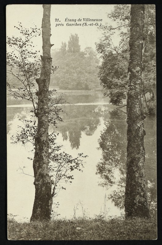Carte postale ancienne Etang de Villeneuve près Garches (S.-et-O.) à Marnes-la-Coquette
