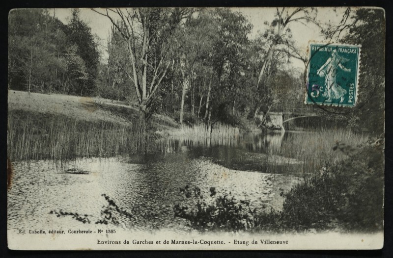 Carte postale ancienne Environs de Garches et Marnes-la-Coquette - Etang de Villeneuve à Marnes-la-Coquette
