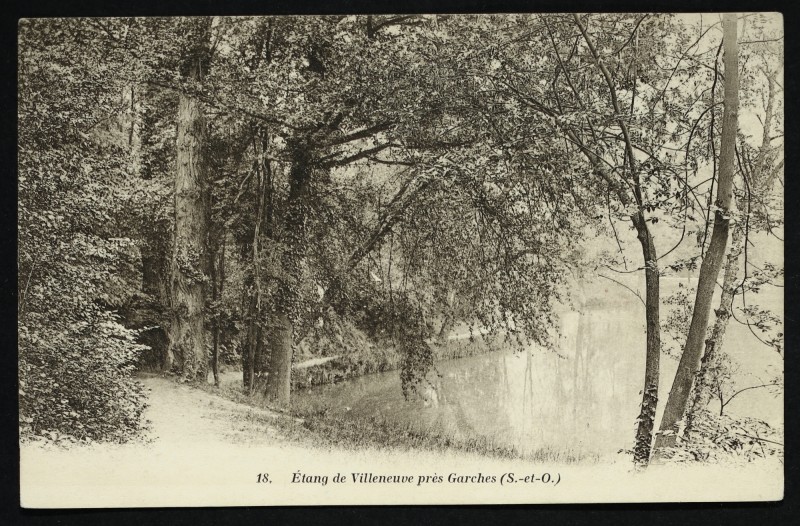 Carte postale ancienne Etang de Villeneuve à Marnes-la-Coquette
