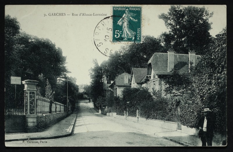 Carte postale ancienne Rue d'Alsace-Lorraine à Garches