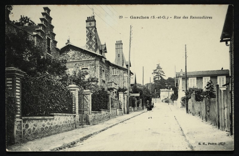 Carte postale ancienne Rue des Renaudières à Garches