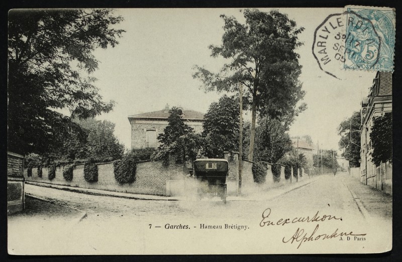 Carte postale ancienne Hameau Brétigny à Garches