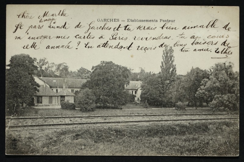 Carte postale ancienne Etablissements Pasteur à Garches
