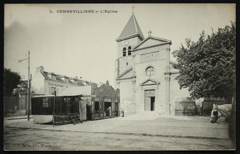 Carte postale ancienne L'Eglise à Gennevilliers