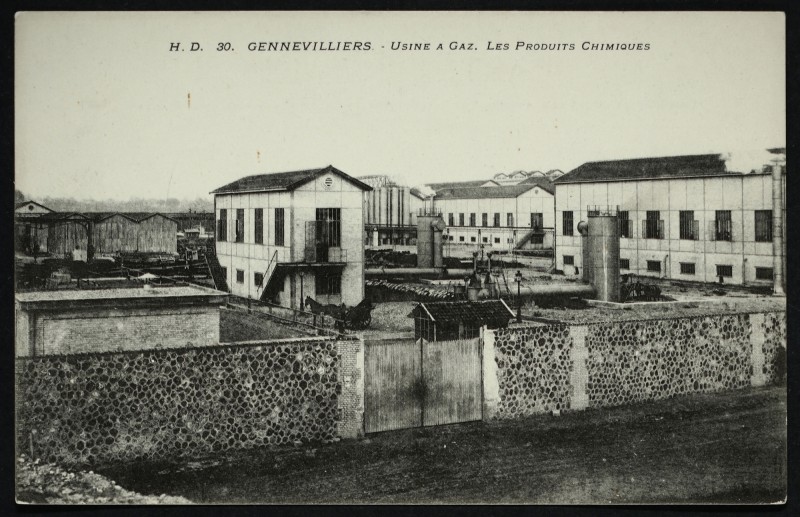 Carte postale ancienne Usine à Gaz - Les produits chimiques à Gennevilliers