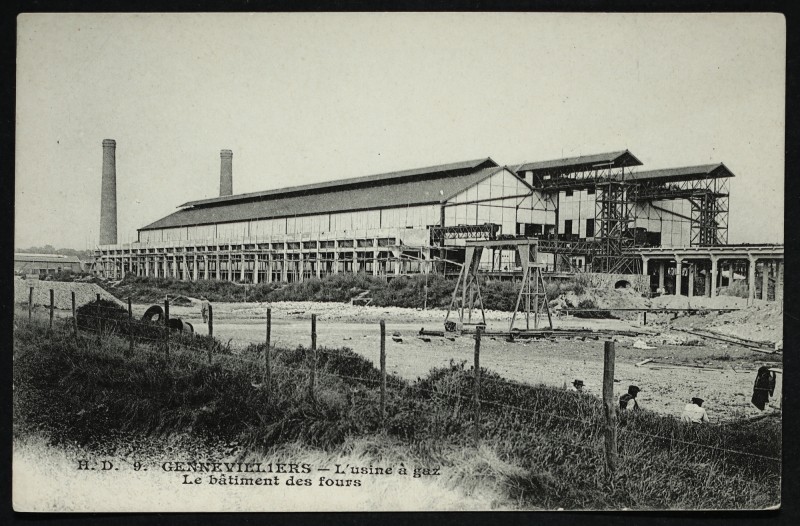 Carte postale ancienne L'Usine à Gaz - Le bâtiment des fours à Gennevilliers