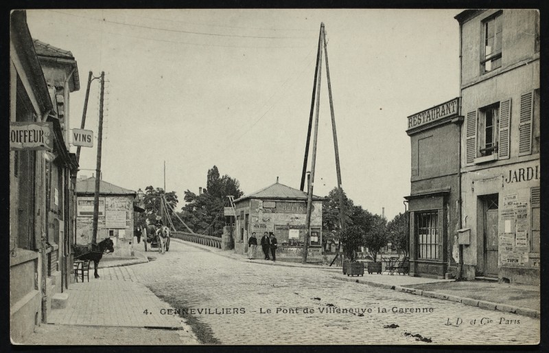 Carte postale ancienne Le Pont de Villeneuve la Garenne à Villeneuve-la-Garenne
