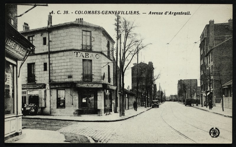 Carte postale ancienne Avenue d'Argenteuil à Gennevilliers