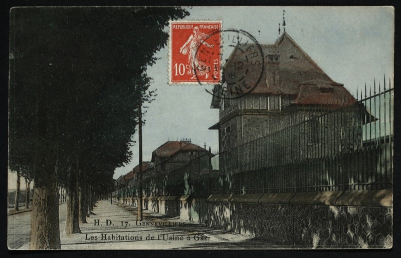 Carte postale ancienne les habitations de l'Usine à Gaz à Gennevilliers