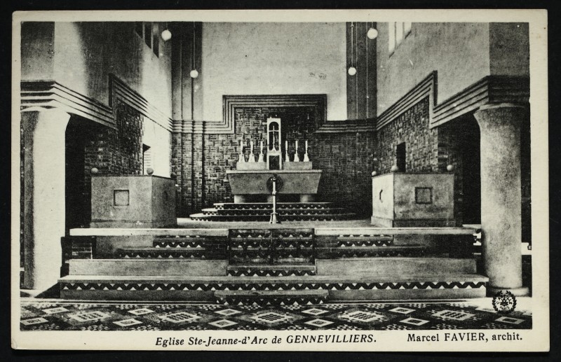 Carte postale ancienne Eglise Sainte-Jeanne-d'Arc de Gennevilliers à Gennevilliers