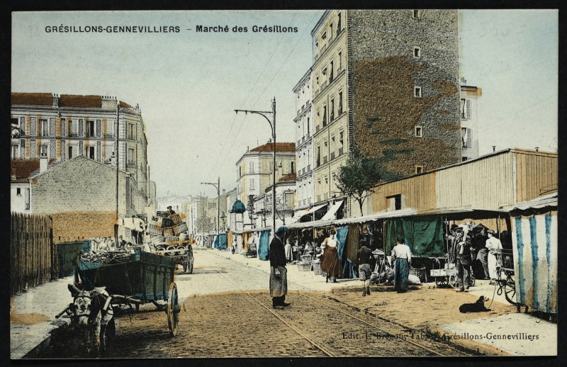Carte postale ancienne Grésillons-gennevilliers - Marché des Grésillons à Gennevilliers