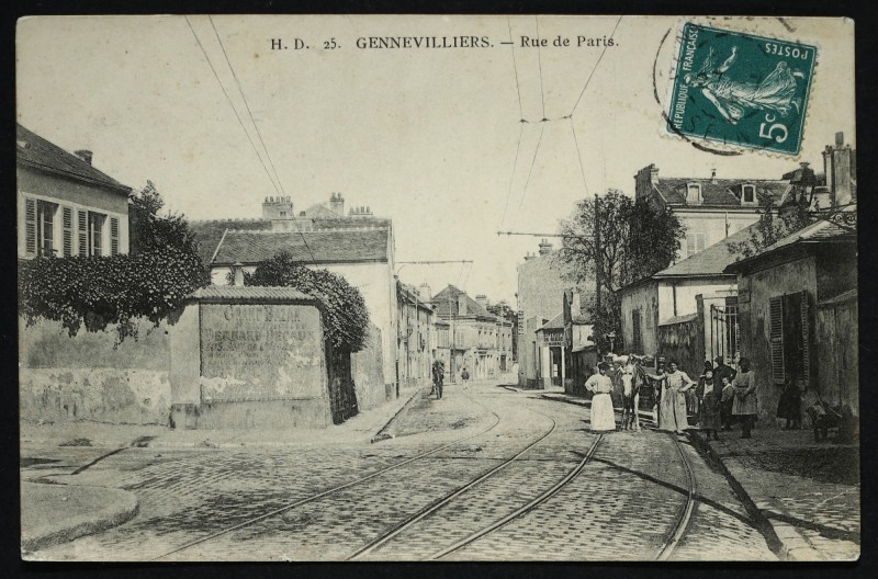 Carte postale ancienne Rue de Paris à Gennevilliers