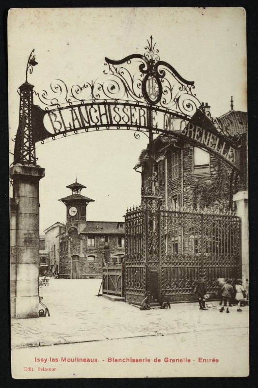 Carte postale ancienne Blanchisserie de Grenelle - Entrée à Issy-les-Moulineaux