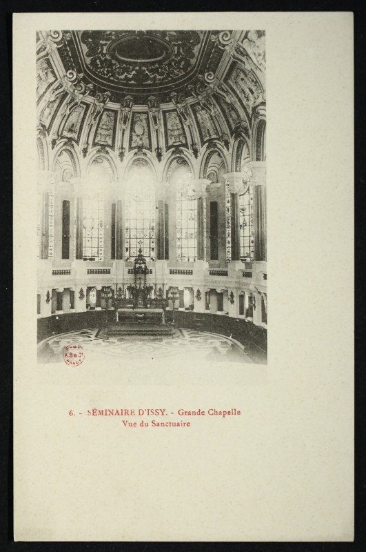 Carte postale ancienne Séminaire d'Issy - Grande Chapelle - Vue du Sanctuaire à Issy-les-Moulineaux