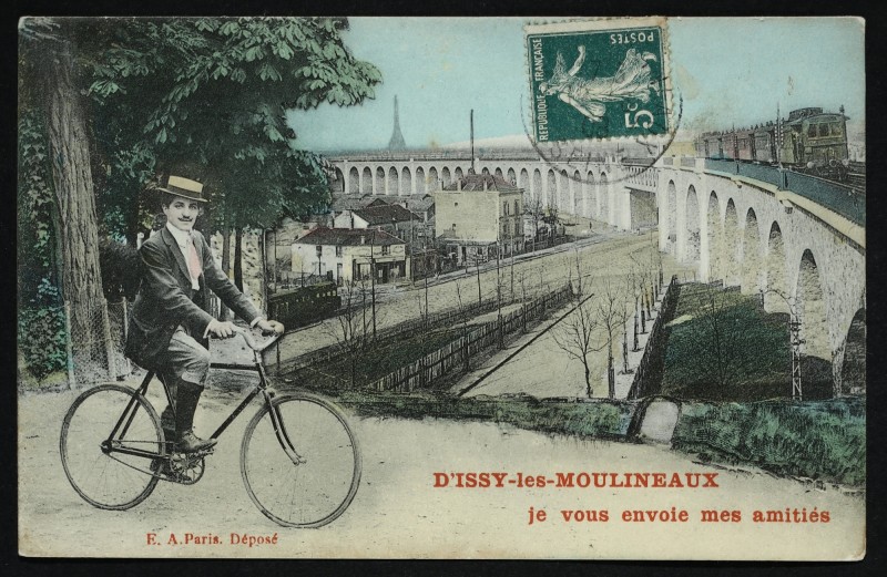 Carte postale ancienne D'Issy-les-Moulineaux, je vous envoie mes amitiés à Issy-les-Moulineaux