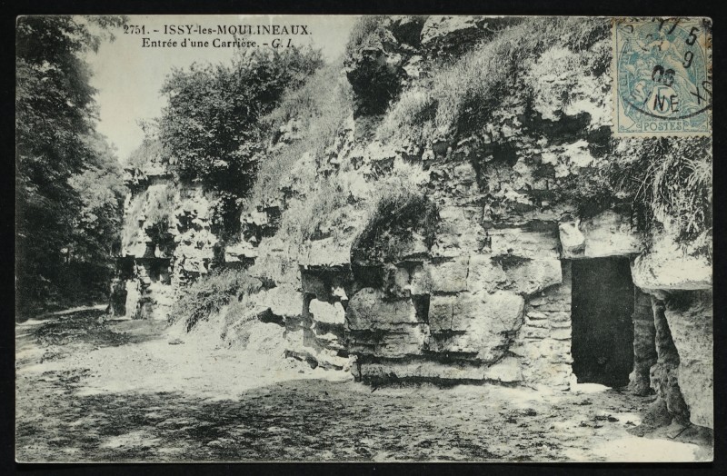 Carte postale ancienne Entrée d'une Carrière à Issy-les-Moulineaux