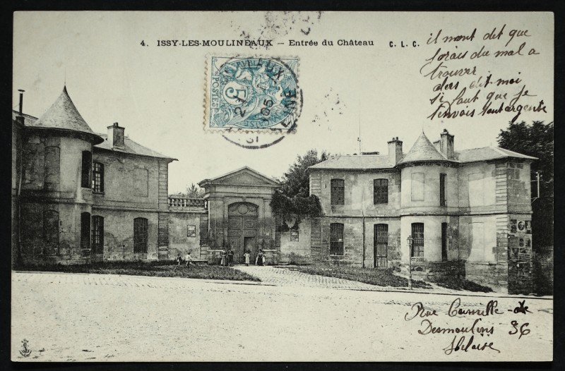 Carte postale ancienne Entrée du Château à Issy-les-Moulineaux