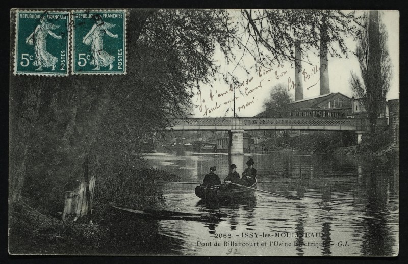Carte postale ancienne Pont de Billancourt et l'Usine Electrique à Issy-les-Moulineaux