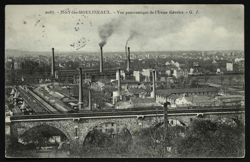 Carte postale ancienne Issy-Les-Moulineaux, Vue panoramique de l'Usine Gévelot, c.1907 postcard à Issy-les-Moulineaux
